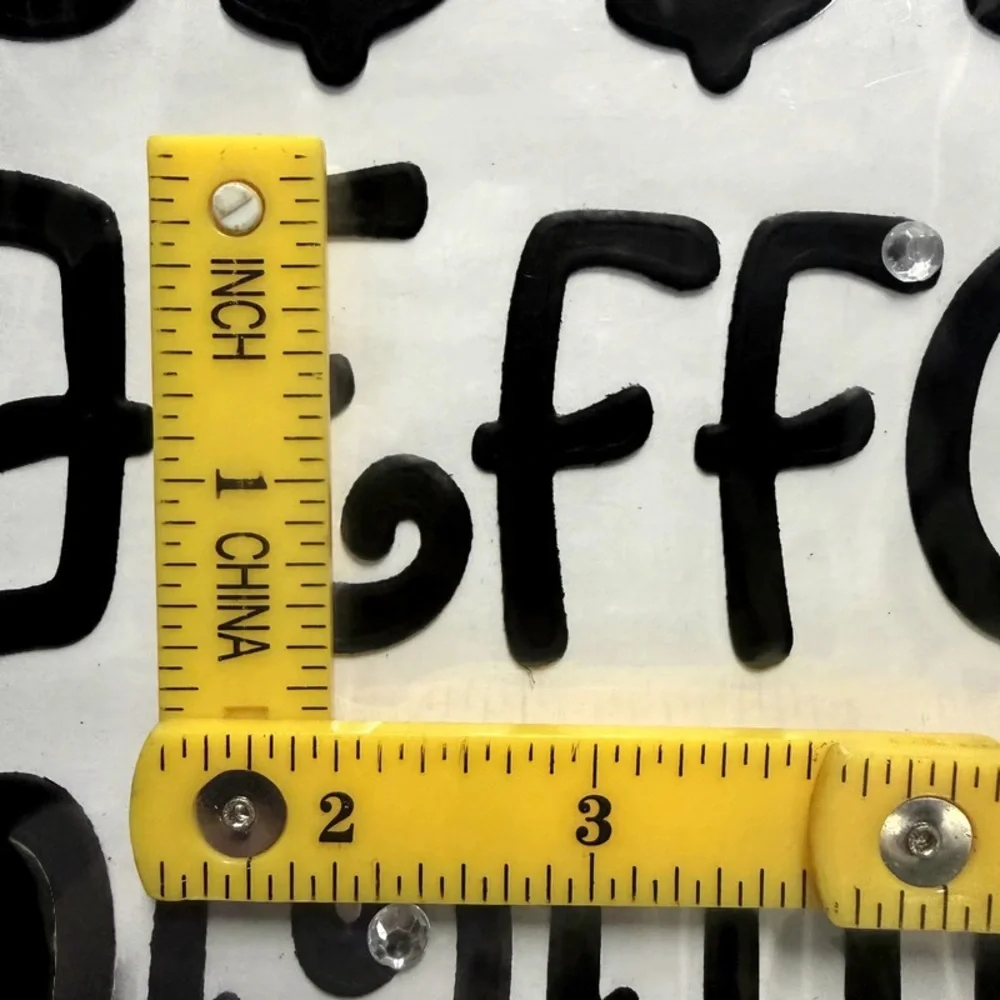 62 Piece Black Alphabet Stickers with Rhinestone Accents